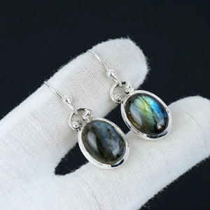 Mystic Blue Fire Labradorite Earrings | 925 Sterling Silver Handmade Drops | Boho Chic Gift for Her | Natural Gemstone Jewelry