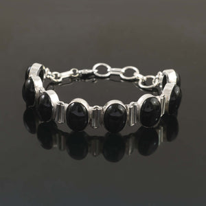 Natural Black Onyx Bracelet | 925 Sterling Silver | Daily Wear Jewelry