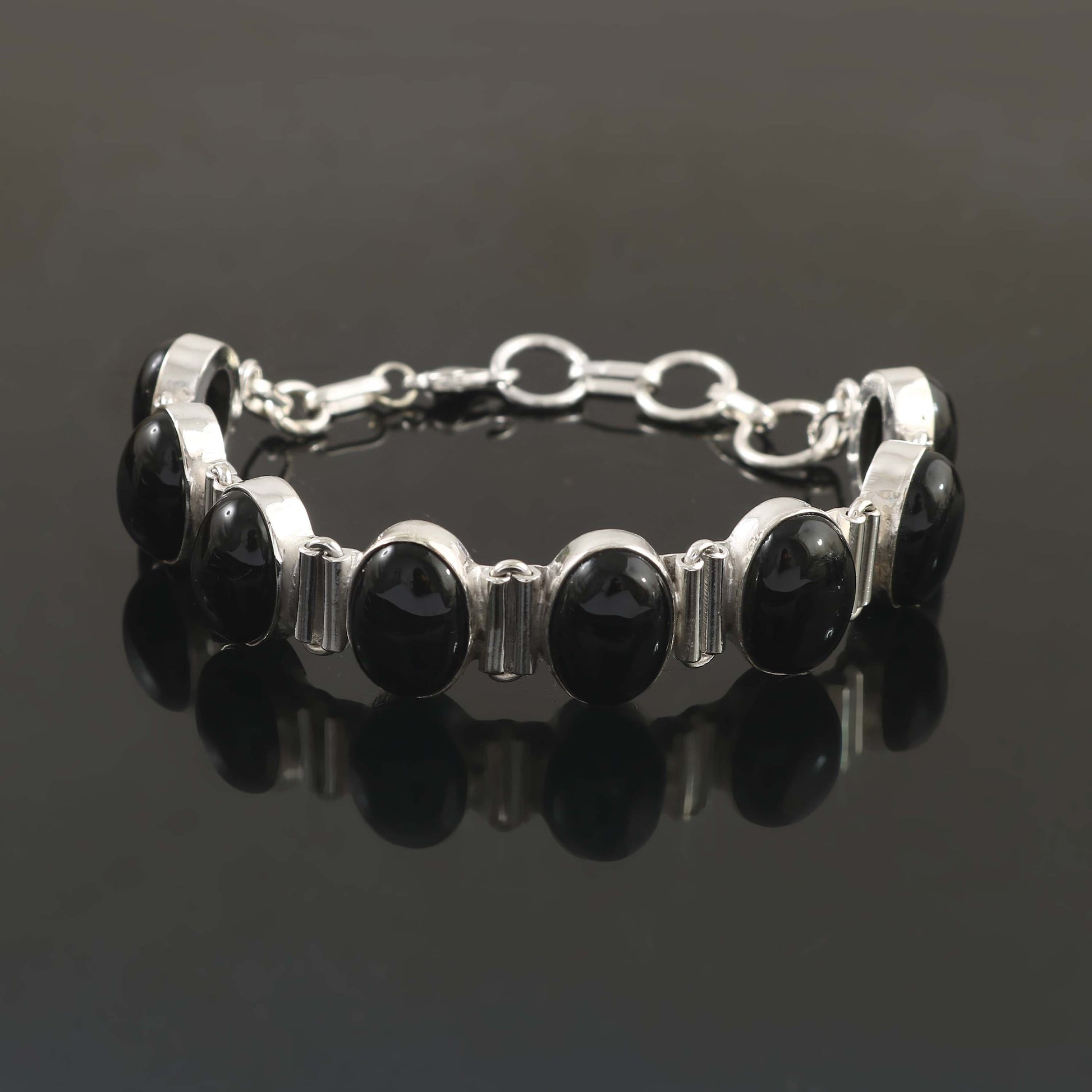 Natural Black Onyx Bracelet | 925 Sterling Silver | Daily Wear Jewelry