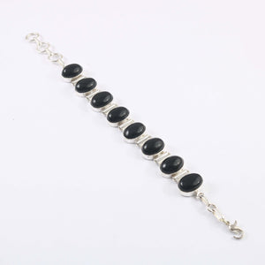 Natural Black Onyx Bracelet | 925 Sterling Silver | Daily Wear Jewelry