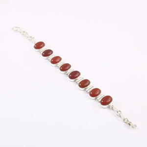 Natural Red Onyx Bracelet | 925 Sterling Silver | Everyday Wear Jewelry